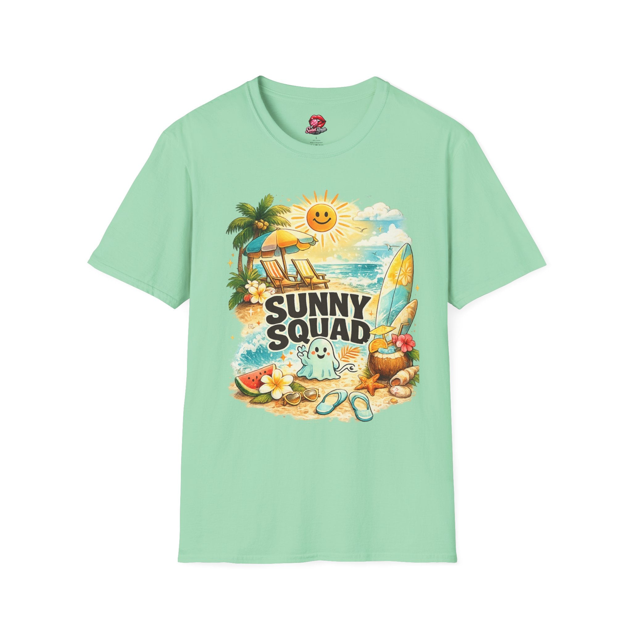 Sunny Squad beach scene T-Shirt