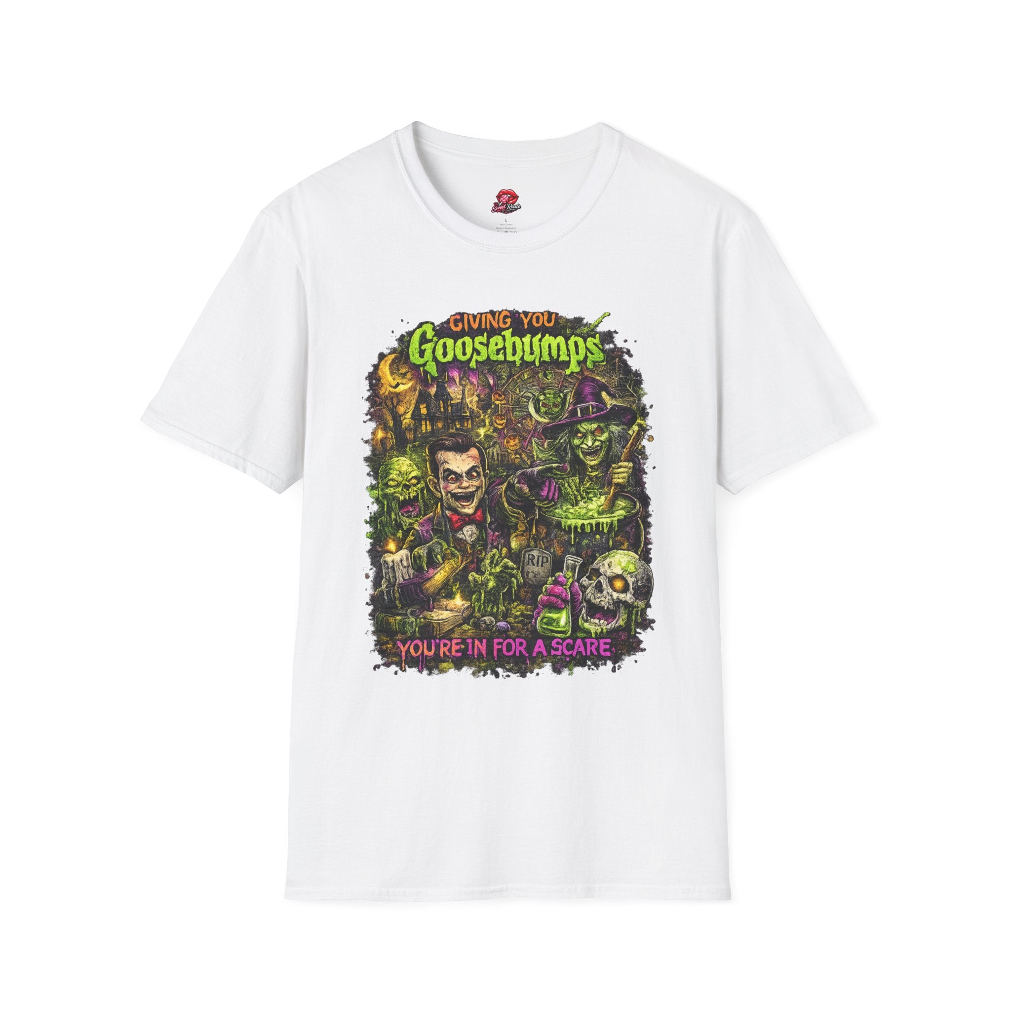 Goosebumps Horror Shirt | Giving You Goosebumps Retro Halloween T-Shirt | Vintage Horror Graphic Tee | Spooky 90s Horror Fan Shirt