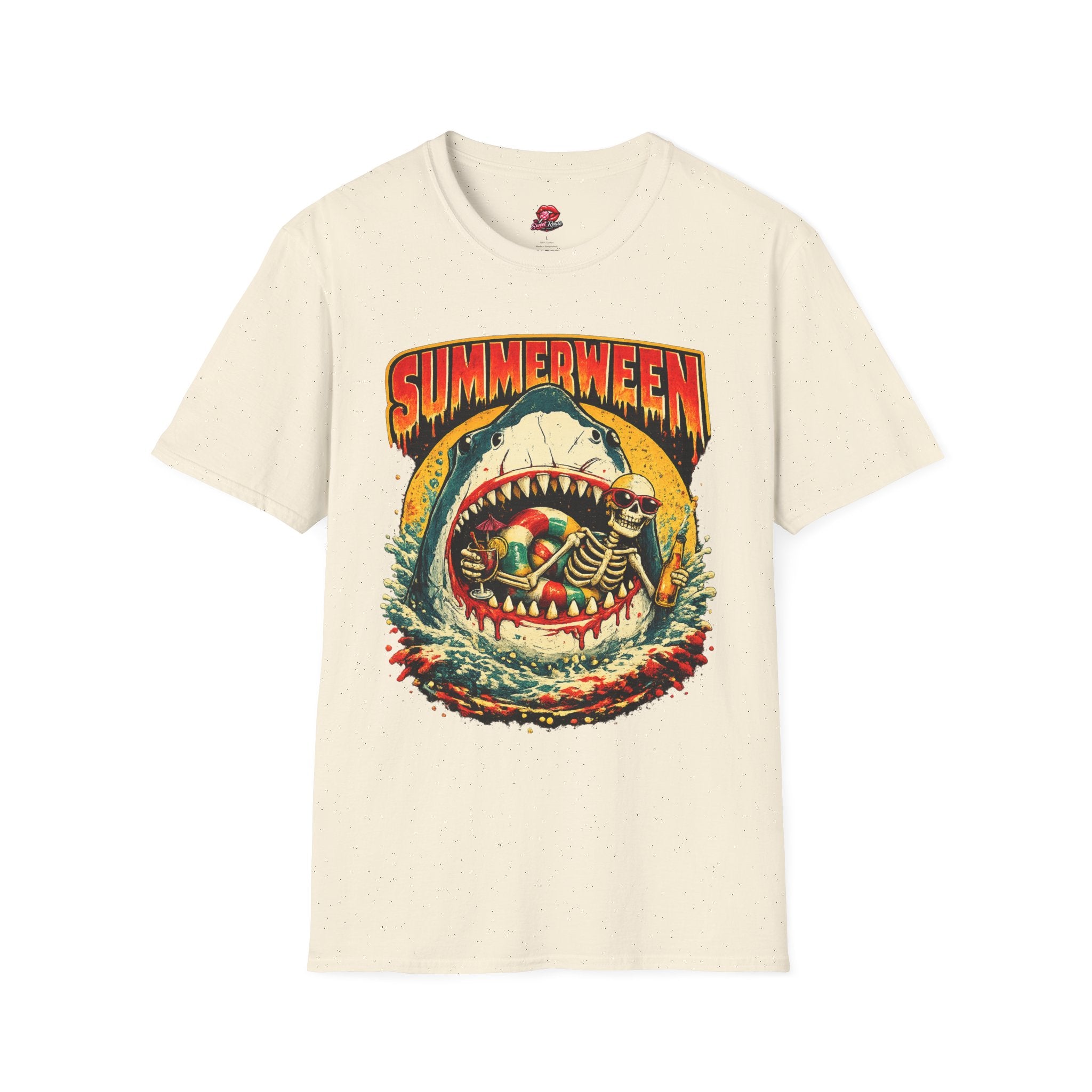 'Summerween Retro Shark Skull Tee