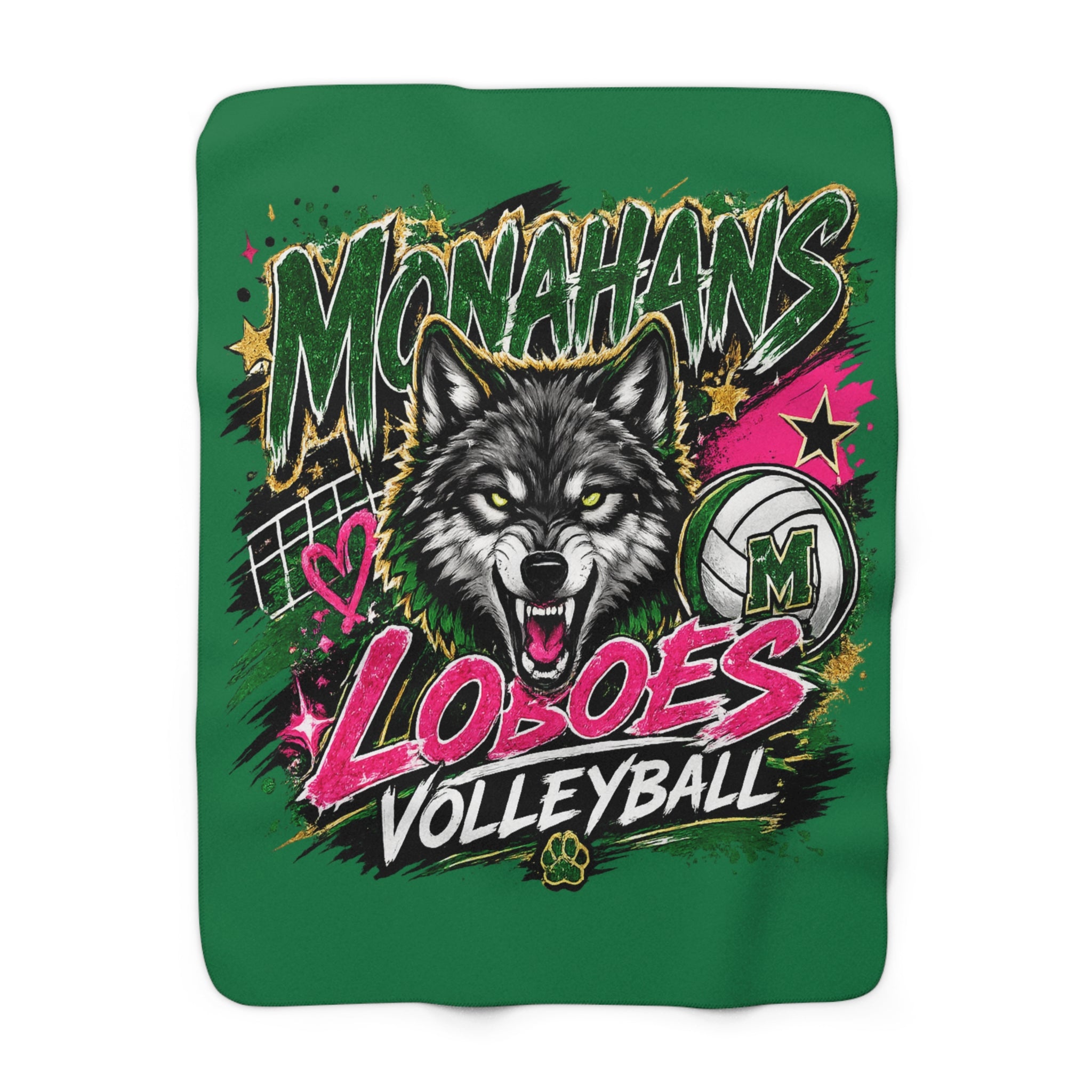 Monahans Loboes Volleyball Sherpa Blanket