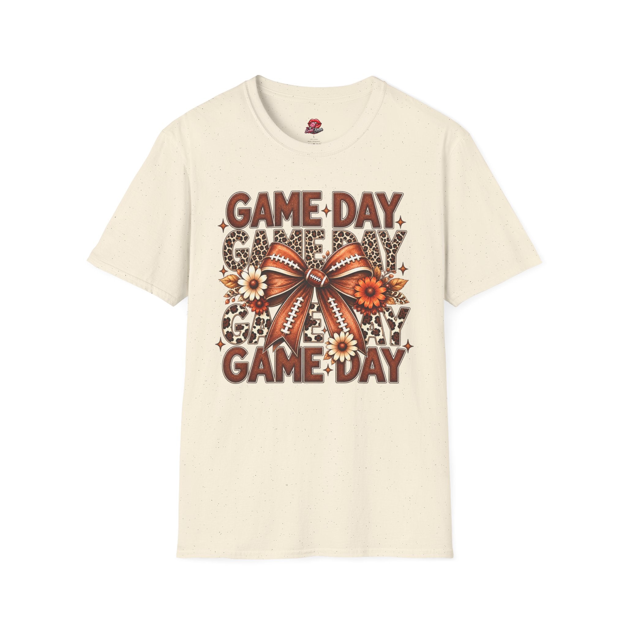 Floral Football Bow Game Day Tee