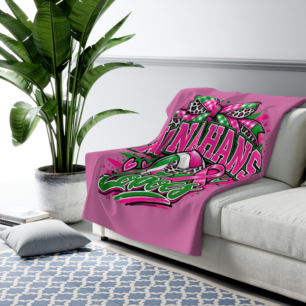 Monahans Loboes Pink Ribbon Sherpa Fleece Blanket – Breast Cancer Awareness Cozy Throw
