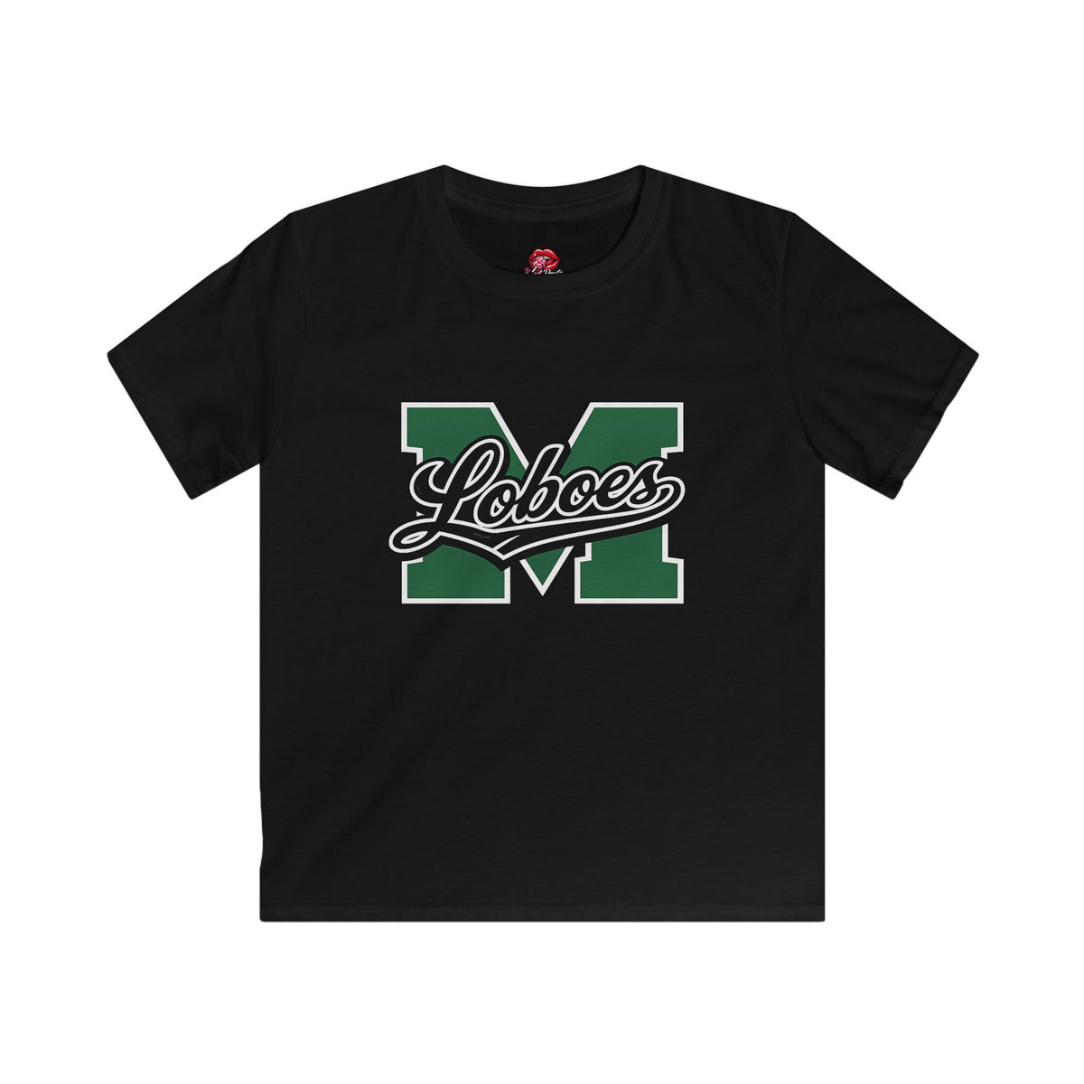 Green 'M' Loboes School Spirit Kids Shirt