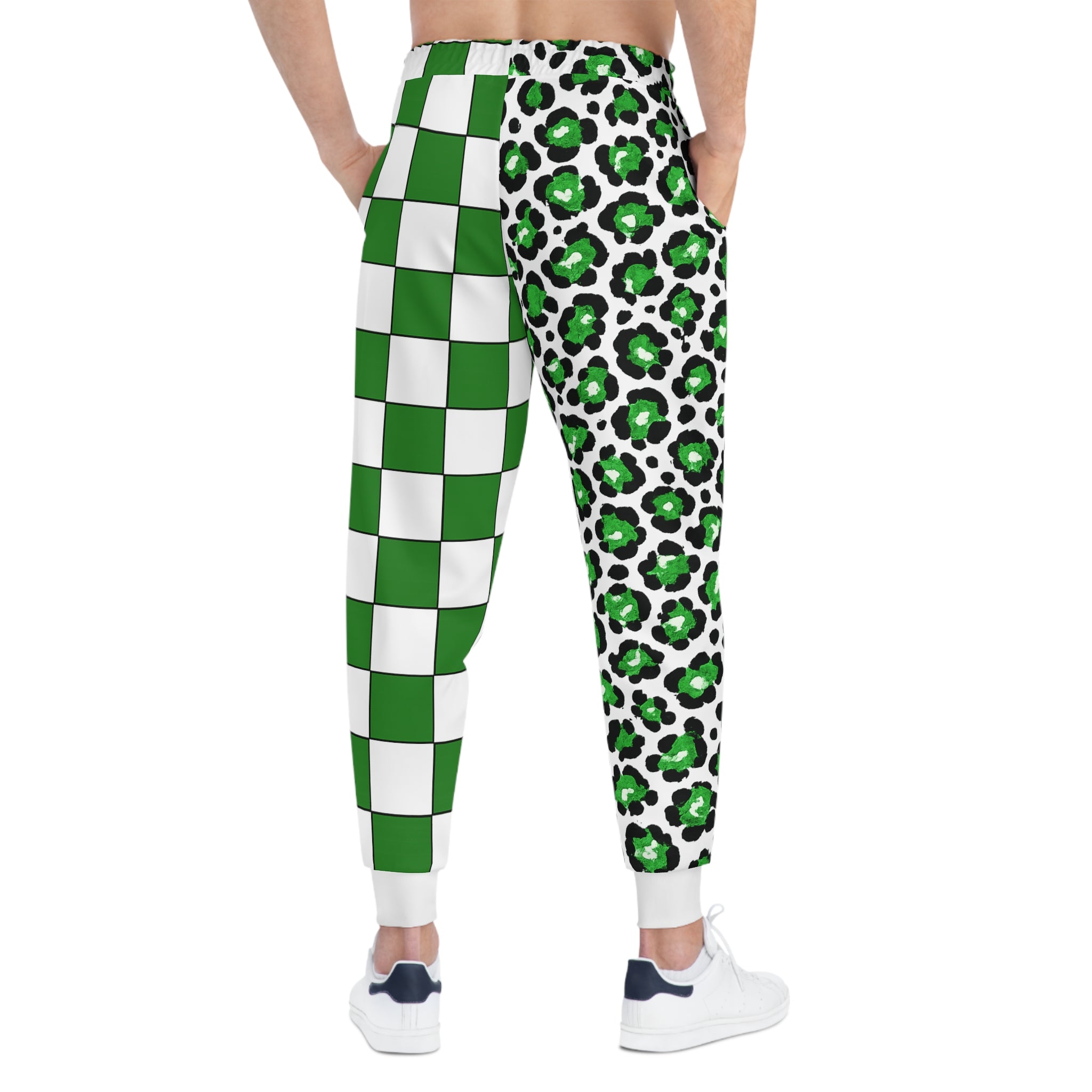 Loboes Green Check & Leopard Athletic Joggers