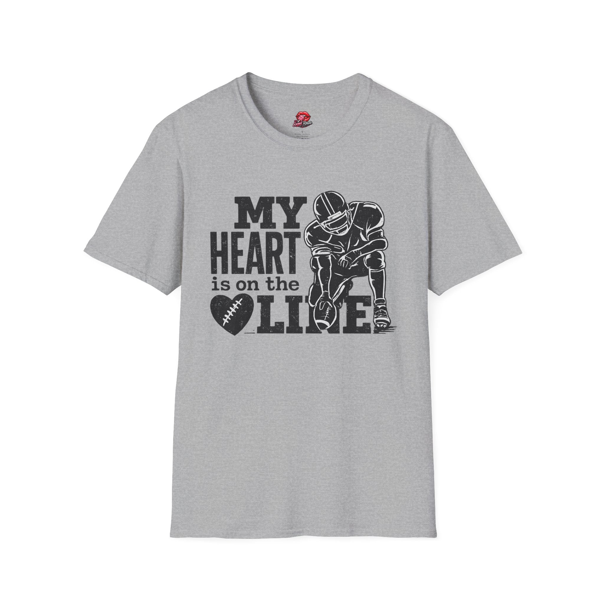 My Heart Is on the Line Football  Tee