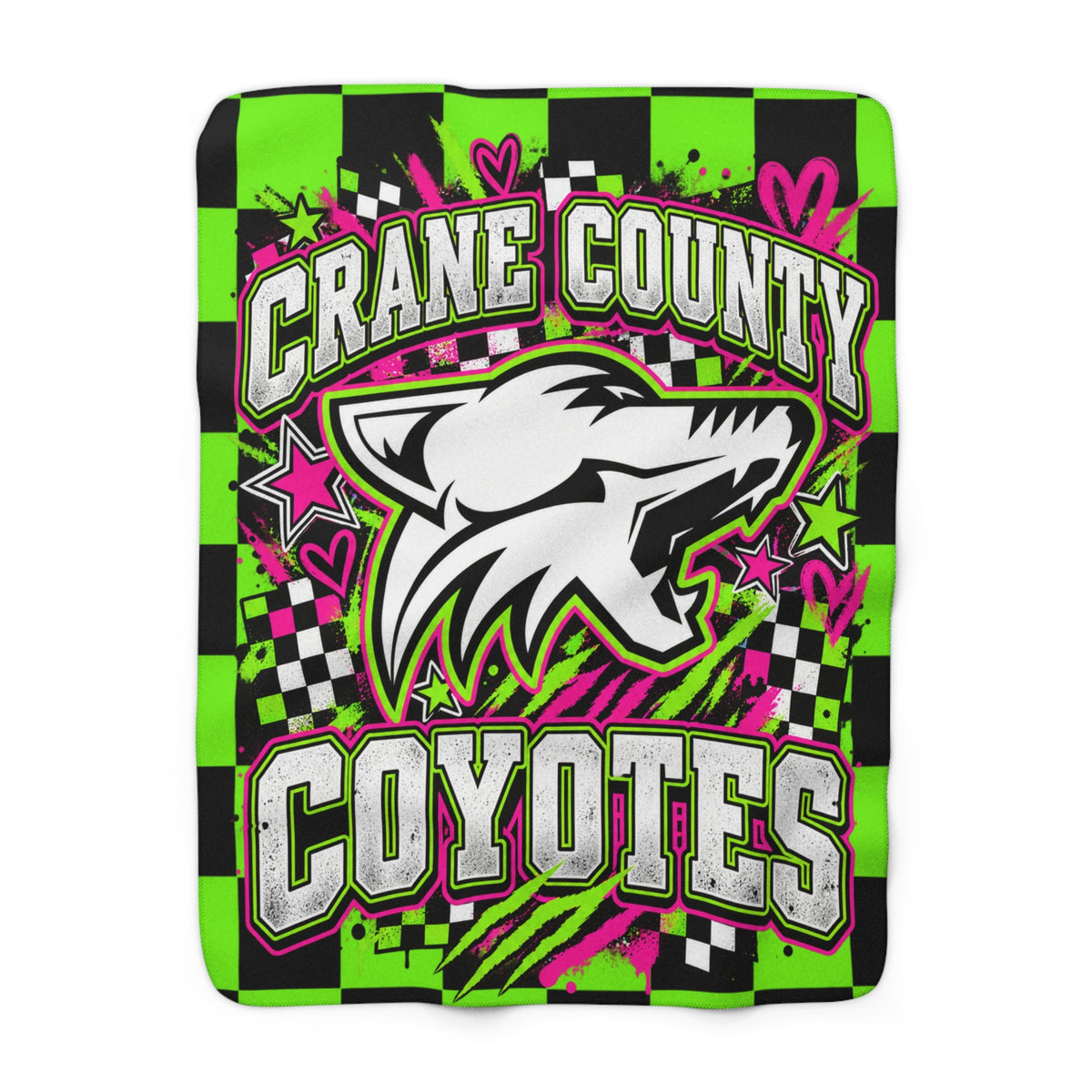 Crane County Coyotes Sherpa Blanket