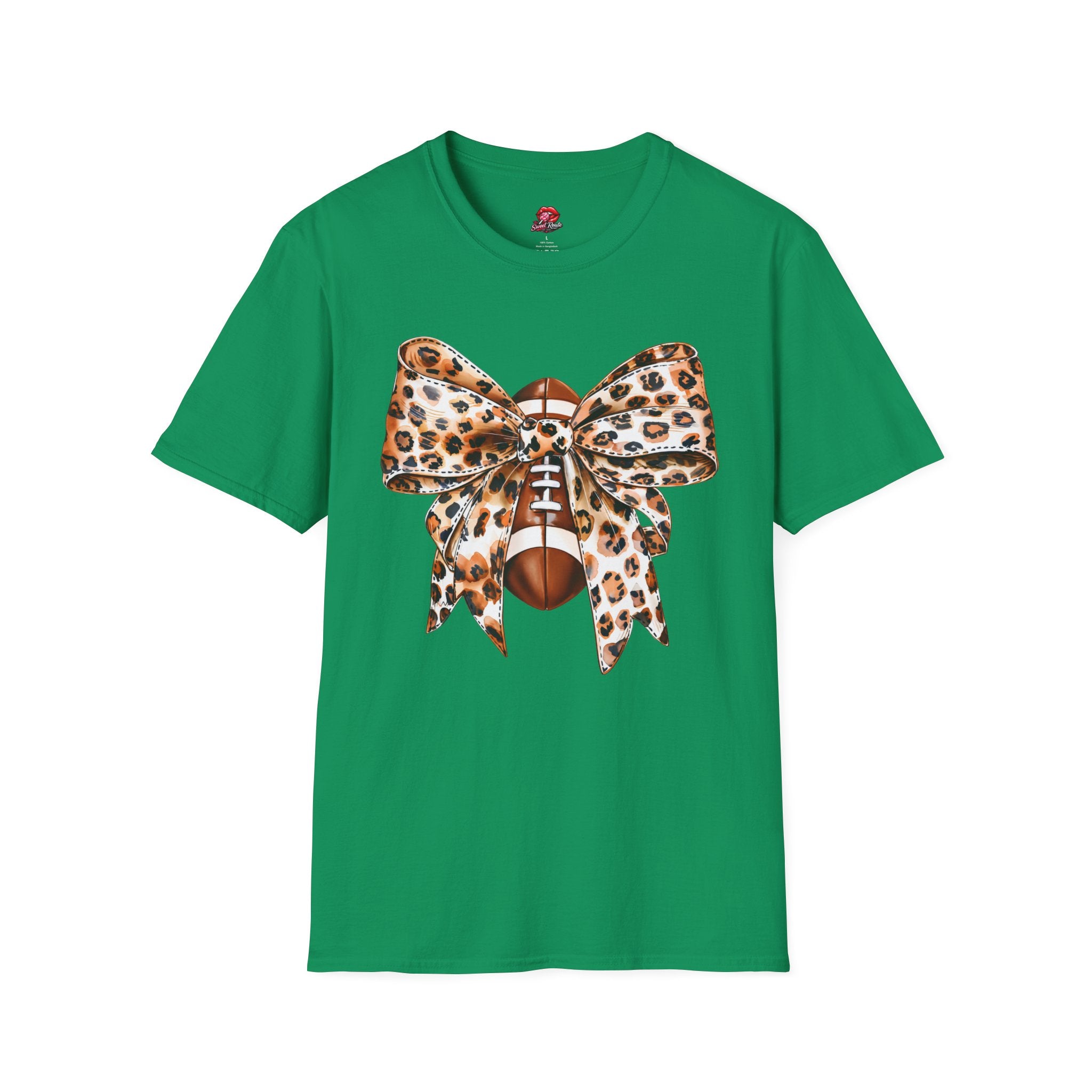 Leopard Bow Football T-Shirt