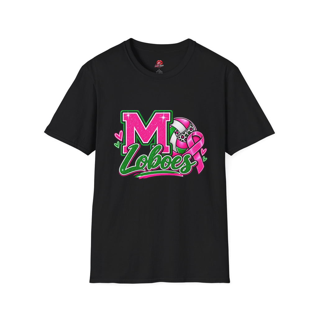 Loboes Pink Ribbon Volleyball T-Shirt