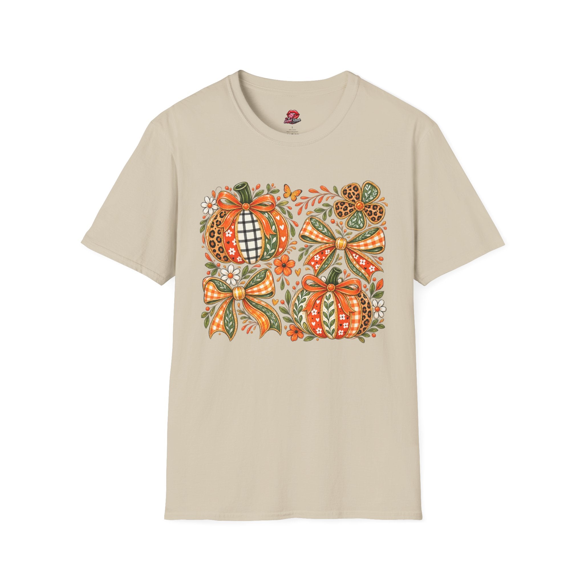 Autumn Plaid & Floral Fall Tee