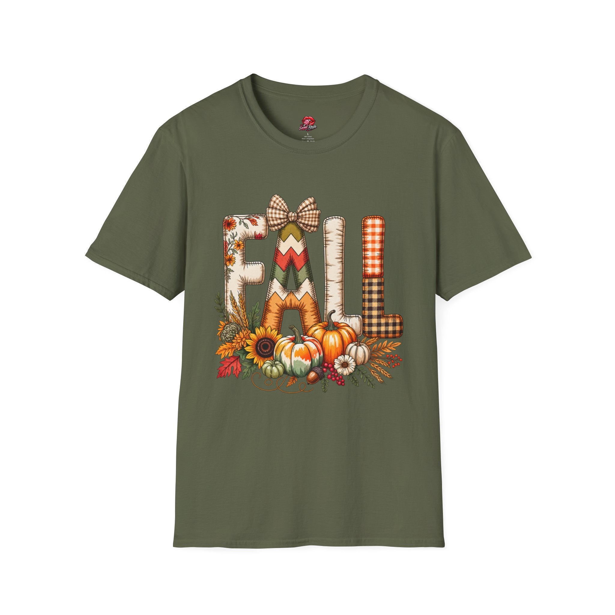 Pumpkin, Plaid & Floral Autumn Tee