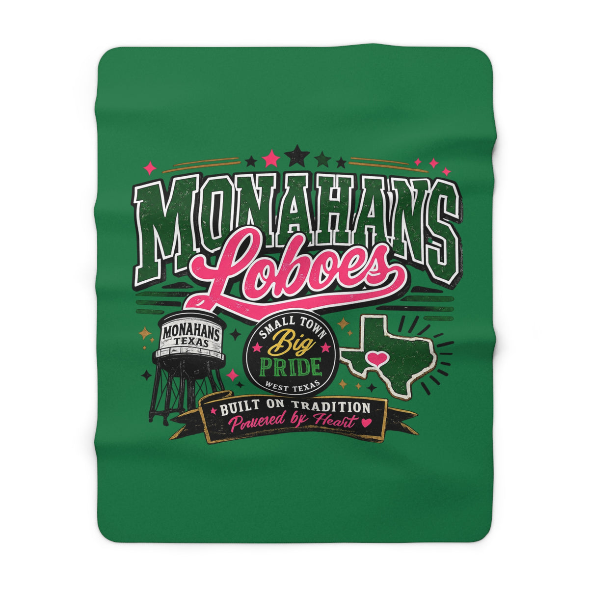 Monahans Loboes Sherpa Fleece Stadium Blanket