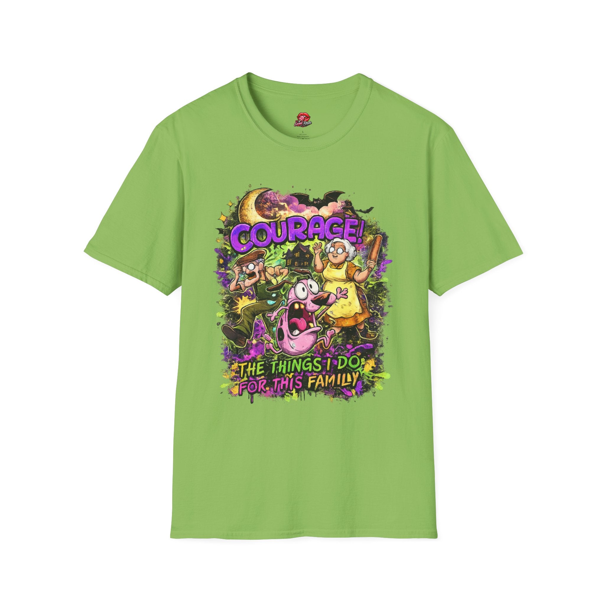 Courage! Graphic T-Shirt — Retro Cartoon Family TV Print