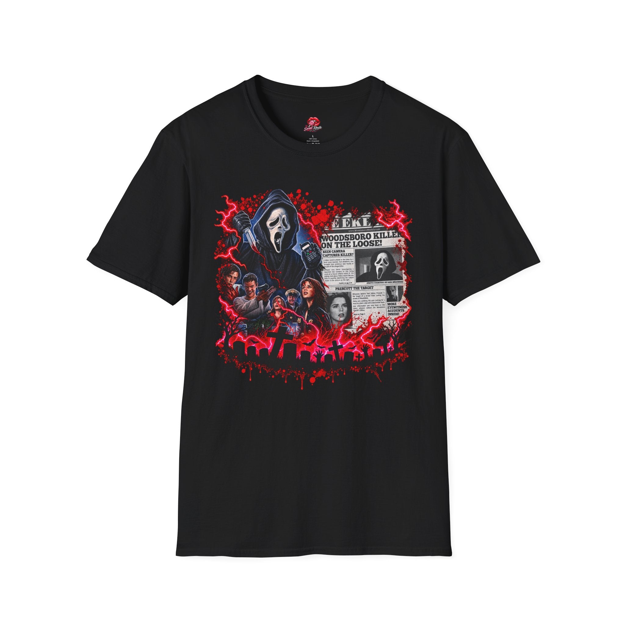 Scream Ghostface Newspaper Horror T-Shirt