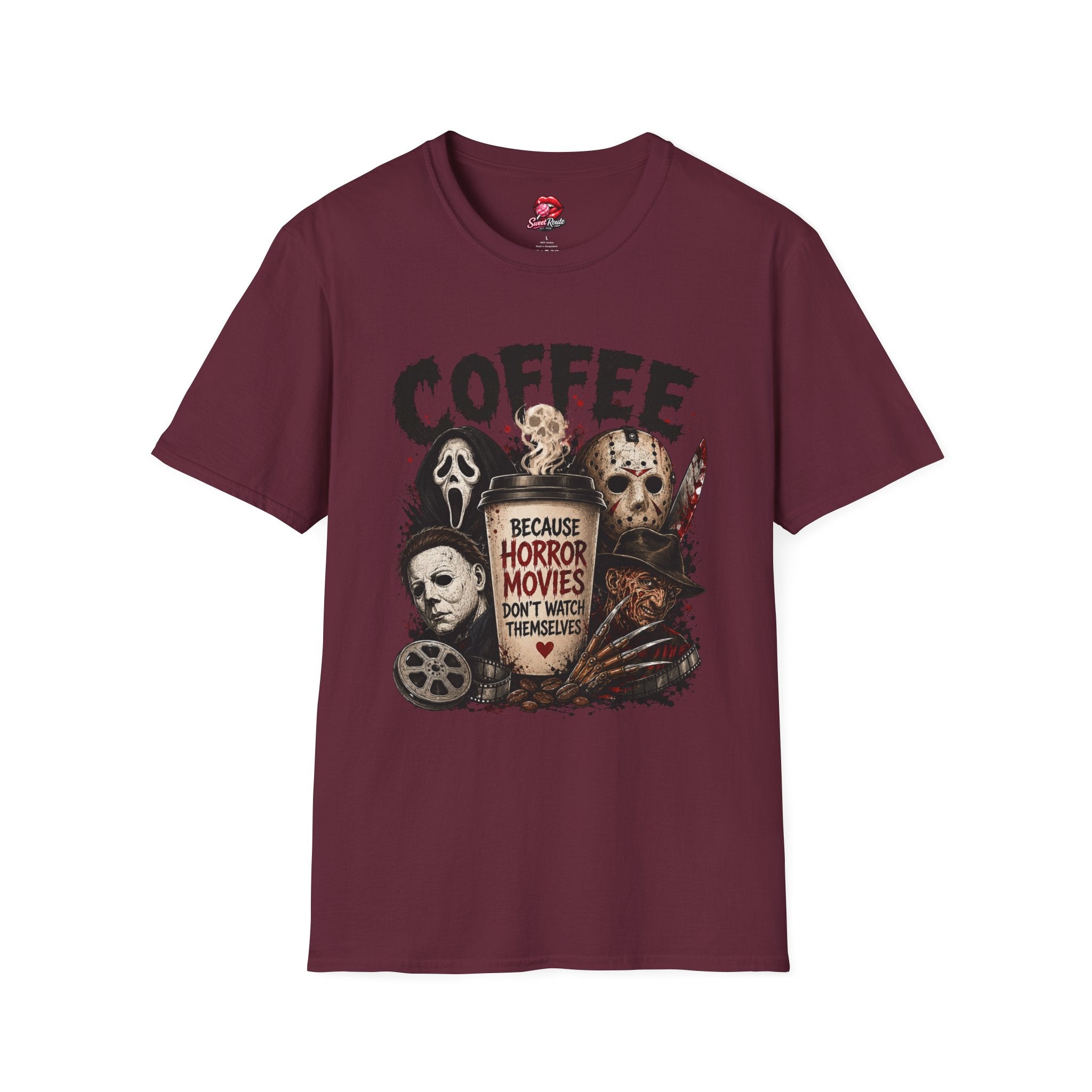 Horror Movie Characters Coffee T-Shirt