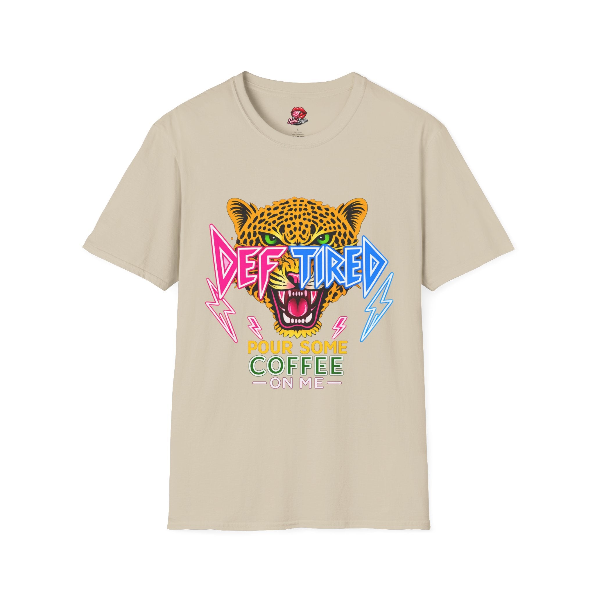 Def-Tired Leopard graphic tee