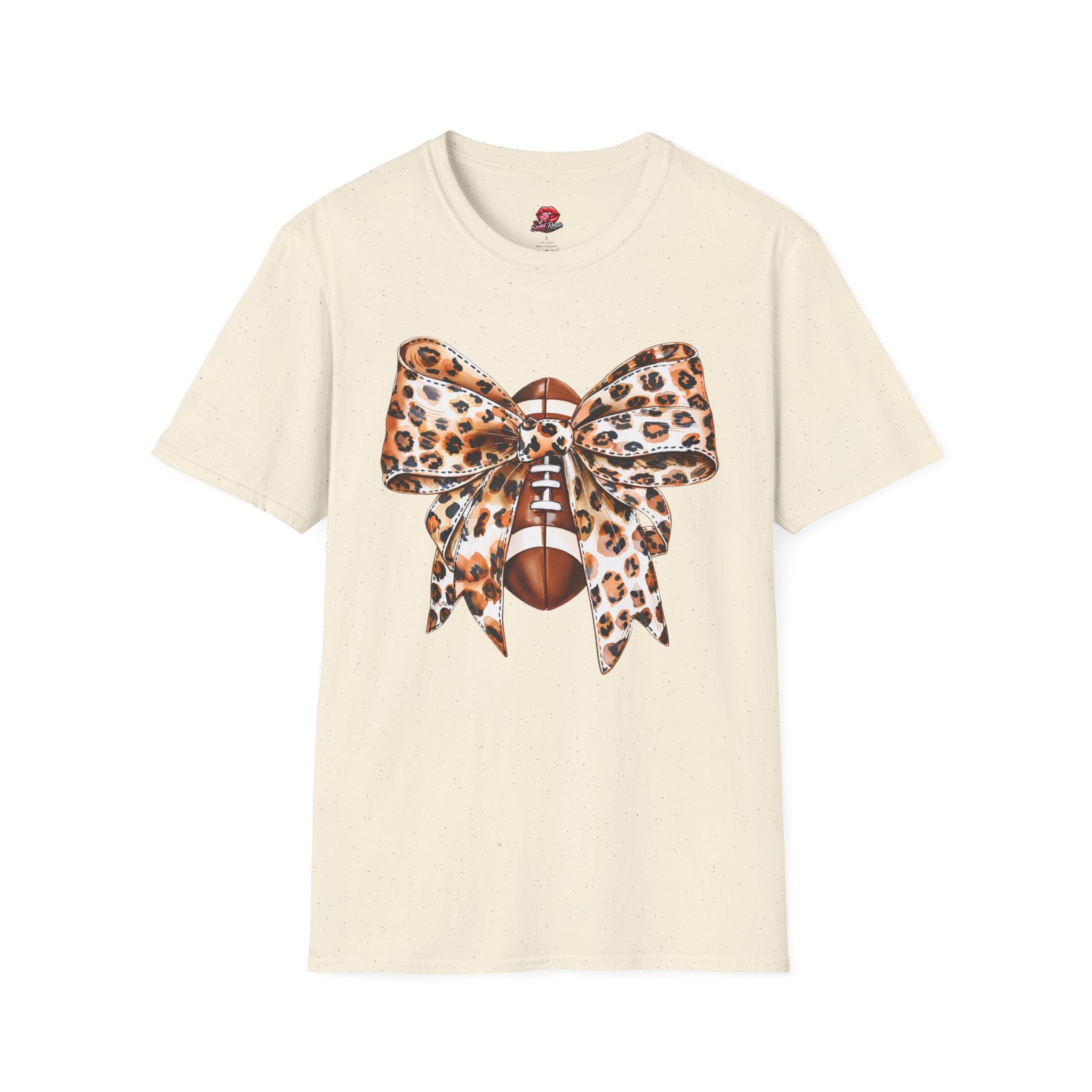 Leopard Bow Football T-Shirt