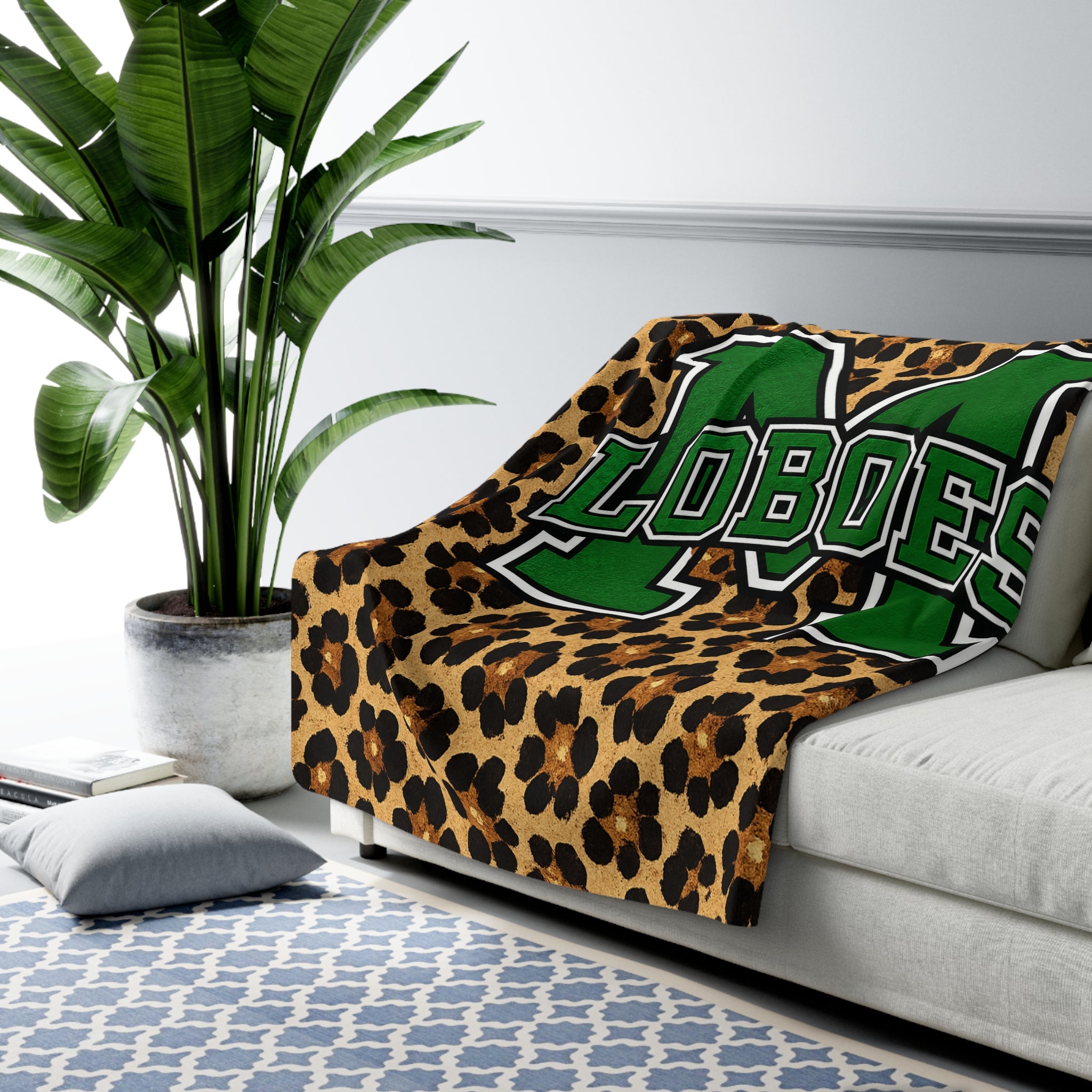 Loboes Sherpa Fleece Blanket – Leopard Print