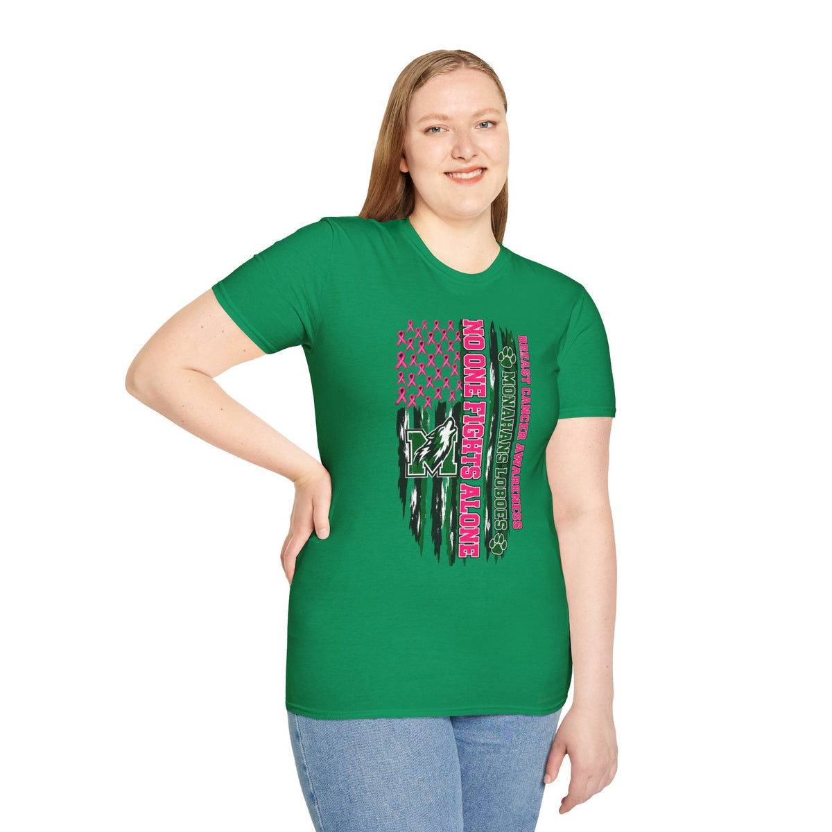 Pink & Green Distressed Flag Design Tee