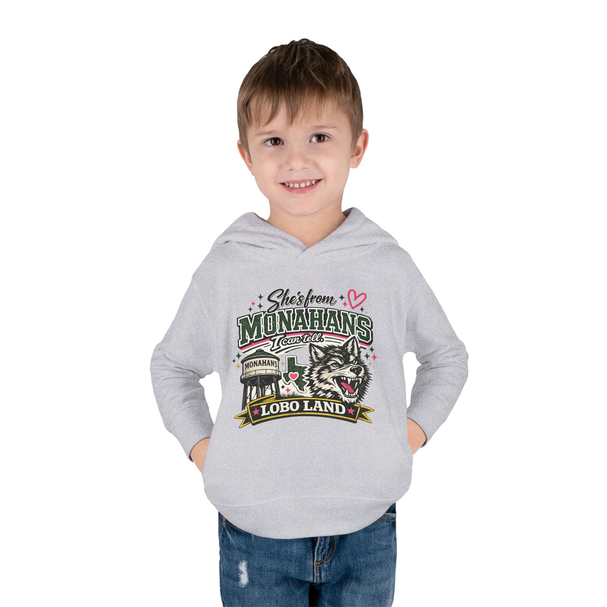 Vintage Worn Toddler Hoodie  Monahans Lobo Land