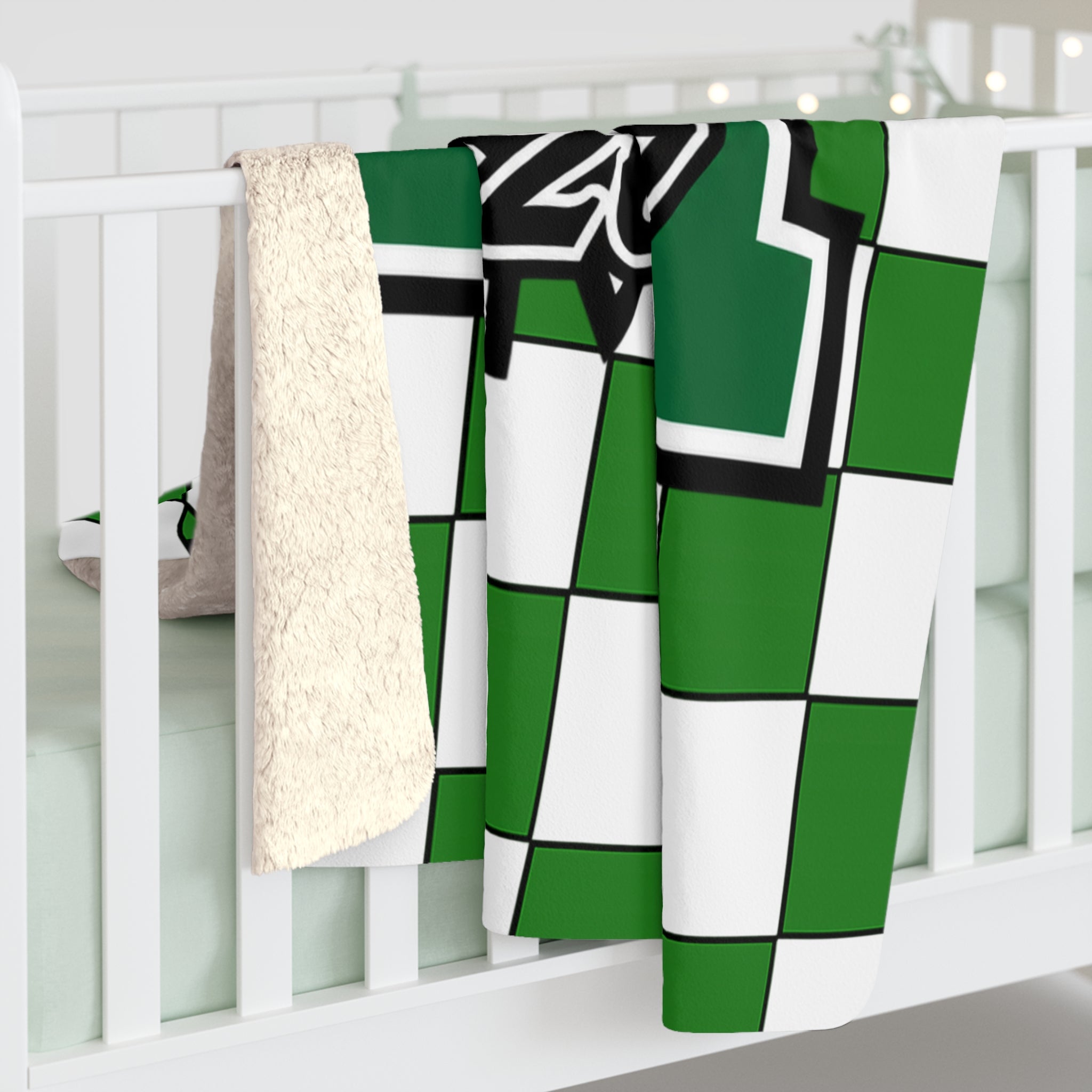 Green Checkerboard Senior Stadium Blanket