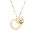 Paw Print Heart Cutout Necklace