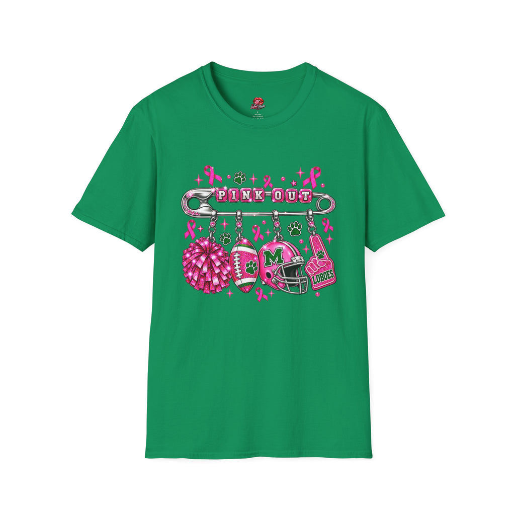 Breast Cancer Awareness Lobo Pink Out Football T-Shirt