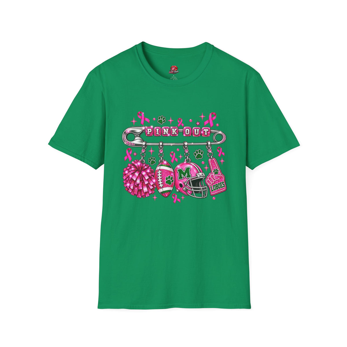 Breast Cancer Awareness Lobo Pink Out Football T-Shirt