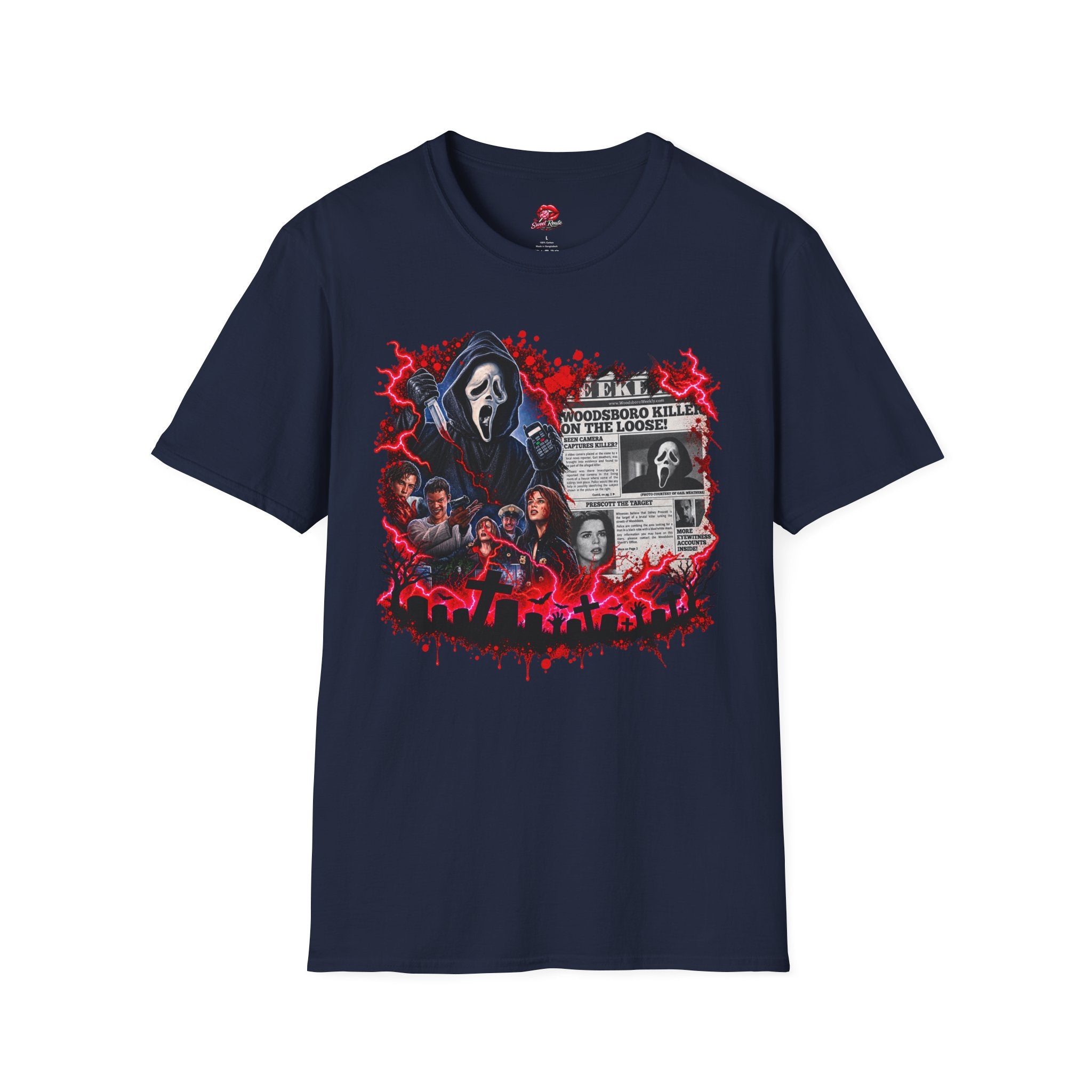 Scream Ghostface Newspaper Horror T-Shirt