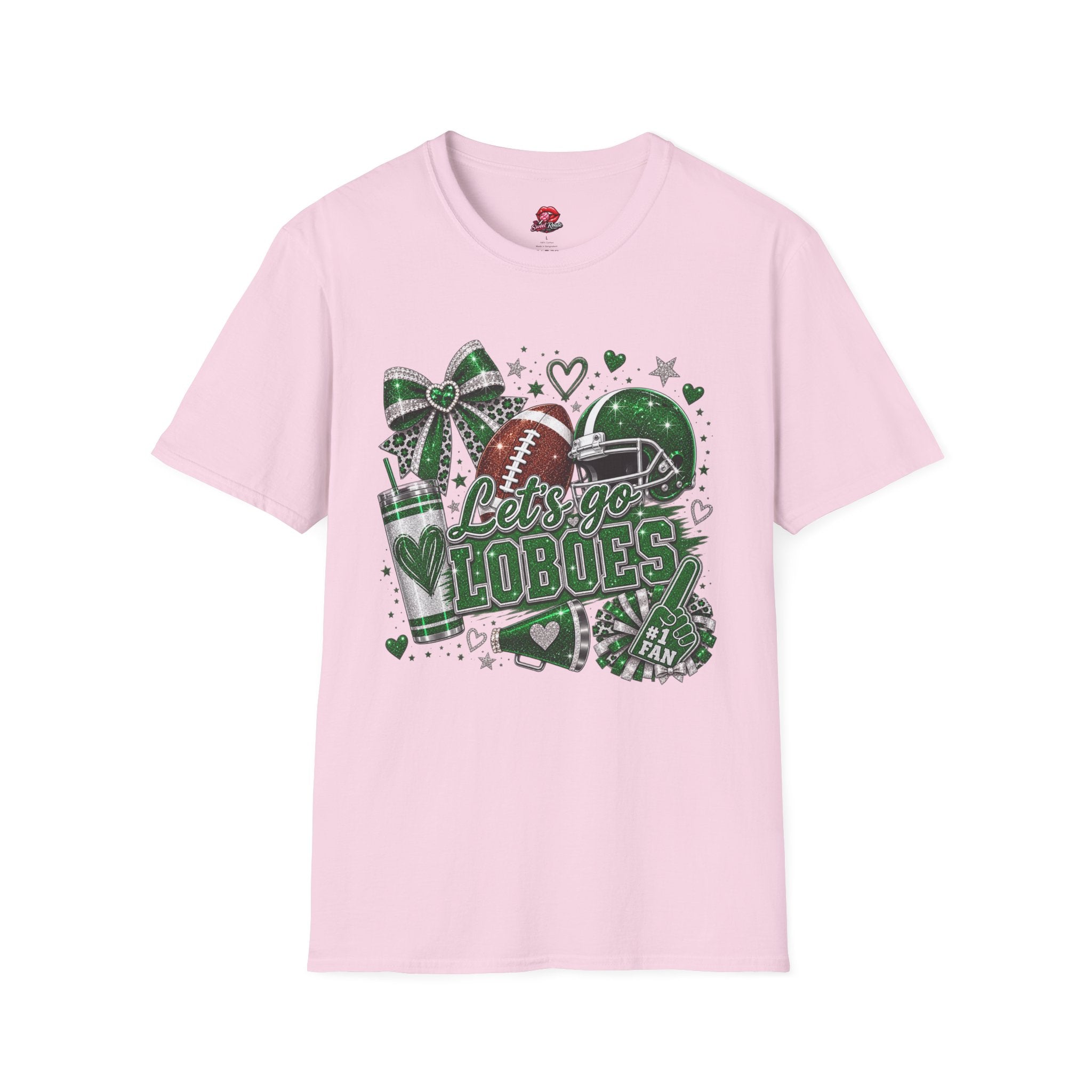 Lets Go Loboes Football Tee