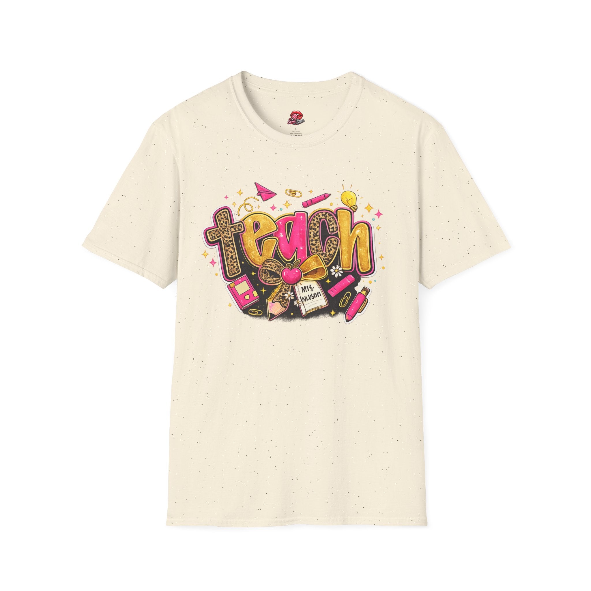 Teach Graphic Teacher T-Shirt | Colorful Retro Teacher Shirt | Cute Back to School Tee | Teacher Appreciation Gift