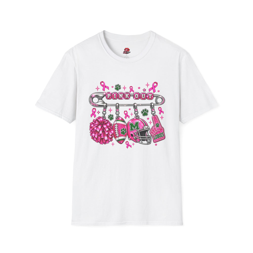 Breast Cancer Awareness Lobo Pink Out Football T-Shirt