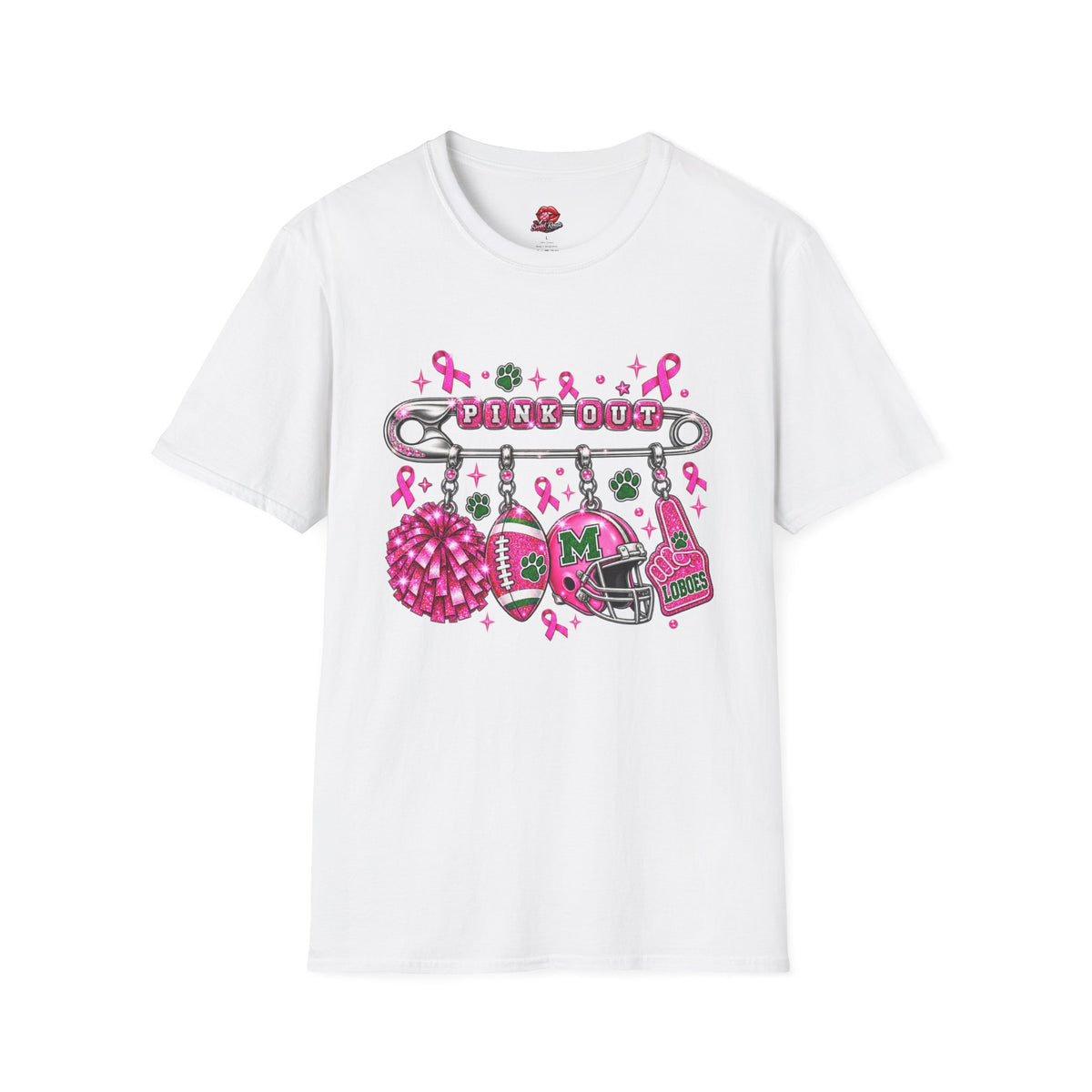 Breast Cancer Awareness Lobo Pink Out Football T-Shirt