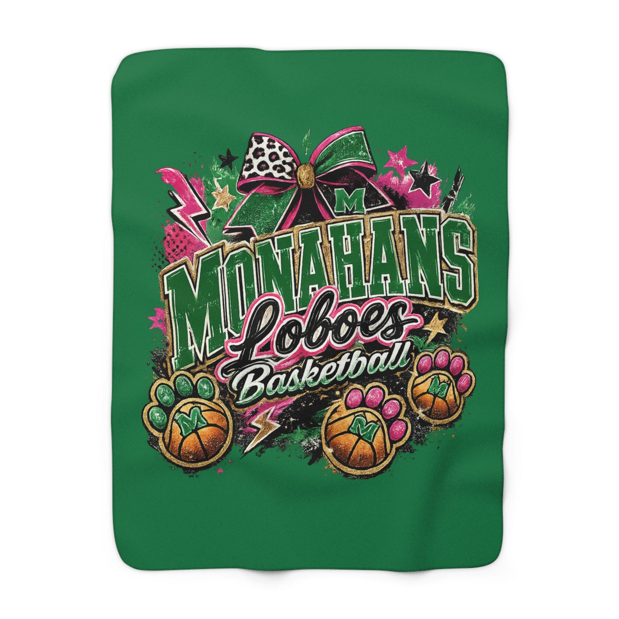 Monahans Loboes Basketball Sherpa Blanket