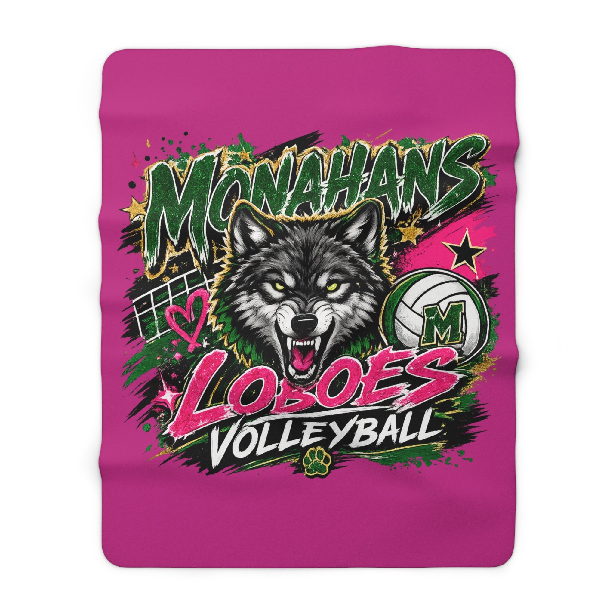 Monahans Loboes Volleyball Sherpa Blanket