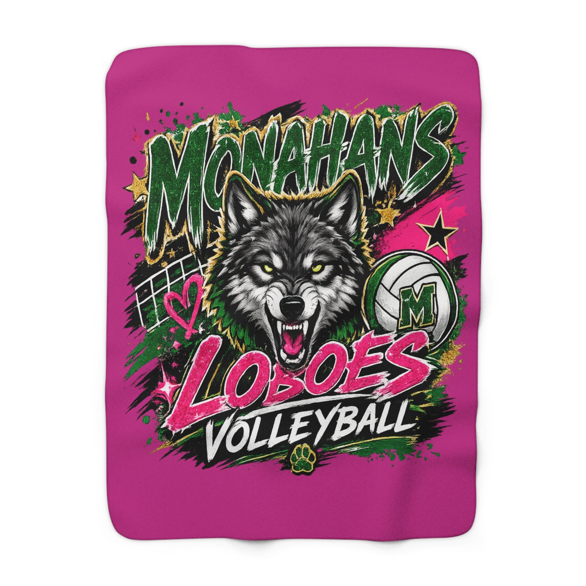 Monahans Loboes Volleyball Sherpa Blanket