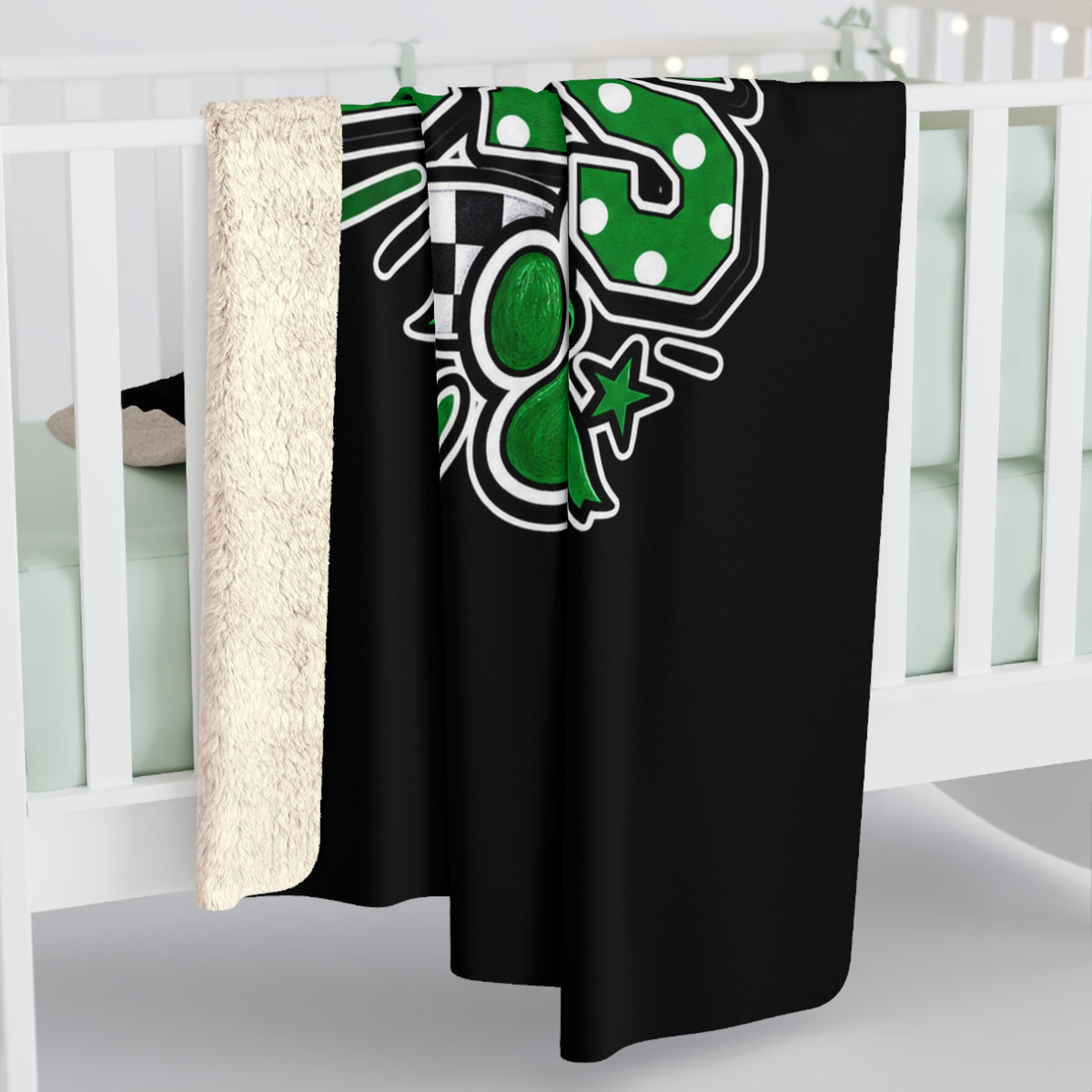 Monahan's Loboes Sherpa Fleece Blanket — Green Paw & Bow School Spirit Throw