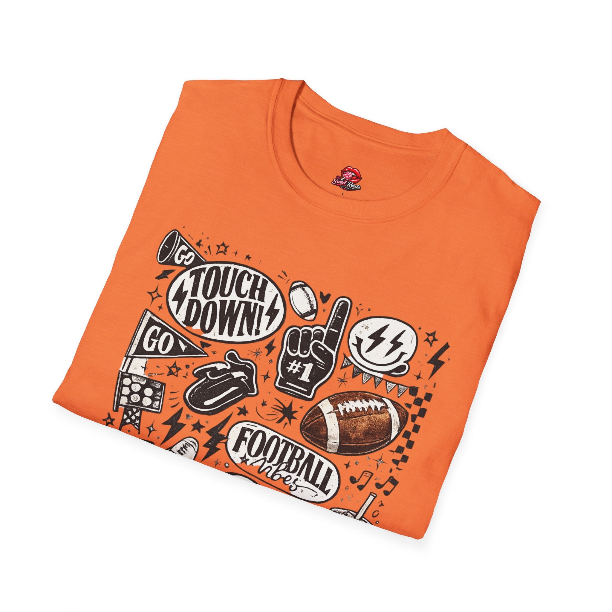 Football Doodle Graphic T-Shirt | Cute Game Day Football Tee | Sports Fan Fall Shirt