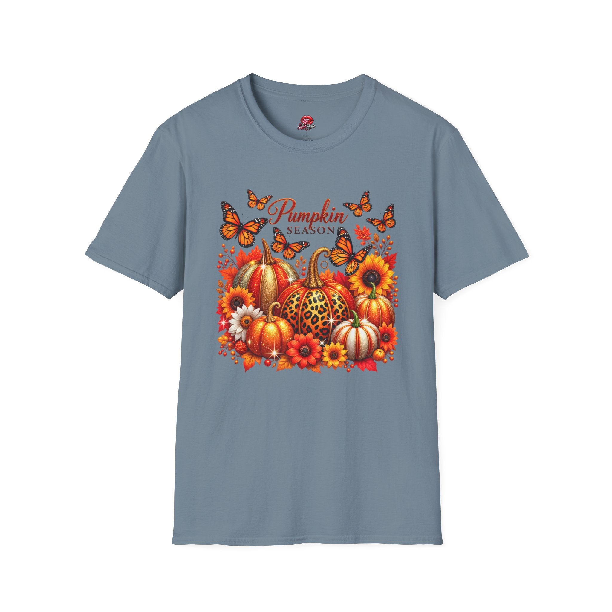 Autumn Pumpkins, Sunflowers & Butterflies Fall Tee