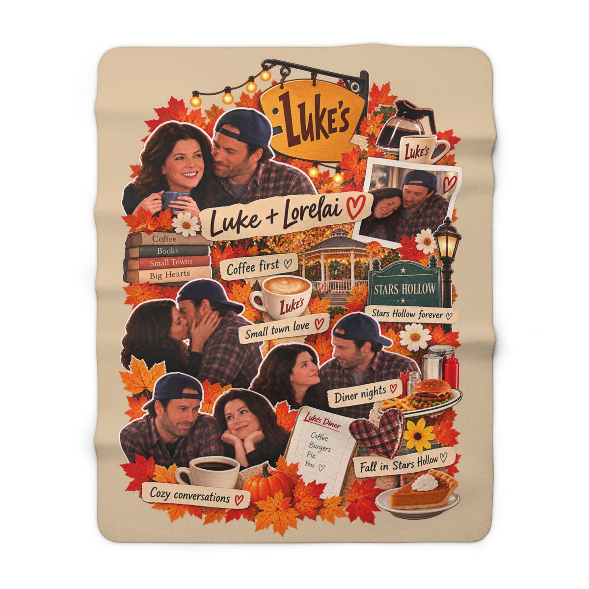 Luke & Lorelai Collage Sherpa Blanket