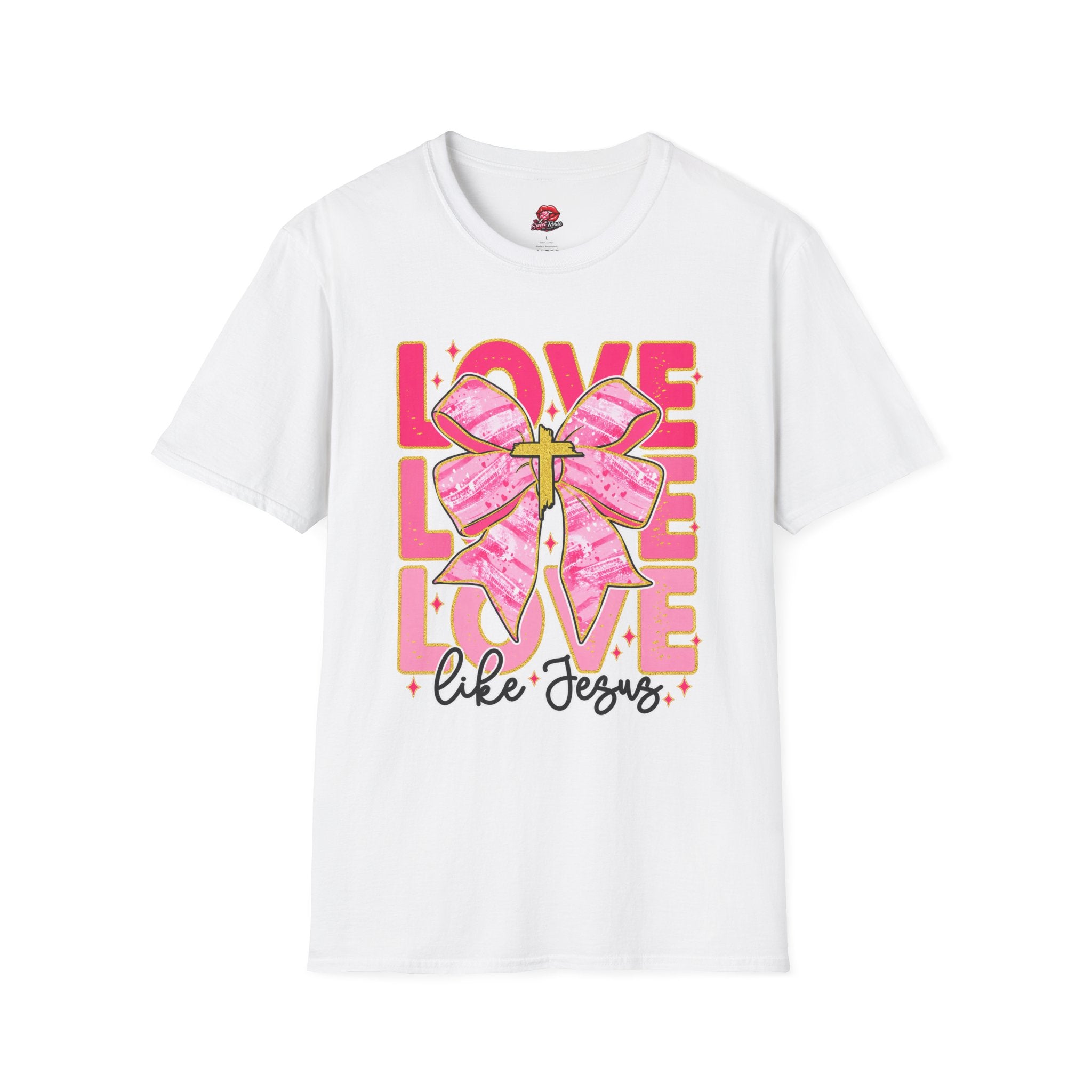 Love Like Jesus Pink Bow Graphic Tee