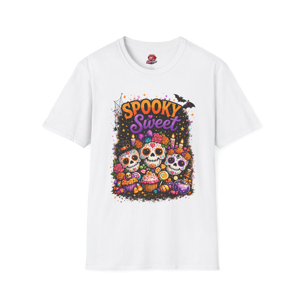 Spooky Sweet Sugar Skulls Halloween T-Shirt | Cute Sugar Skull Tee | Day of the Dead Shirt | Fall Graphic Tee | Spooky Season Shirt | Halloween Gift