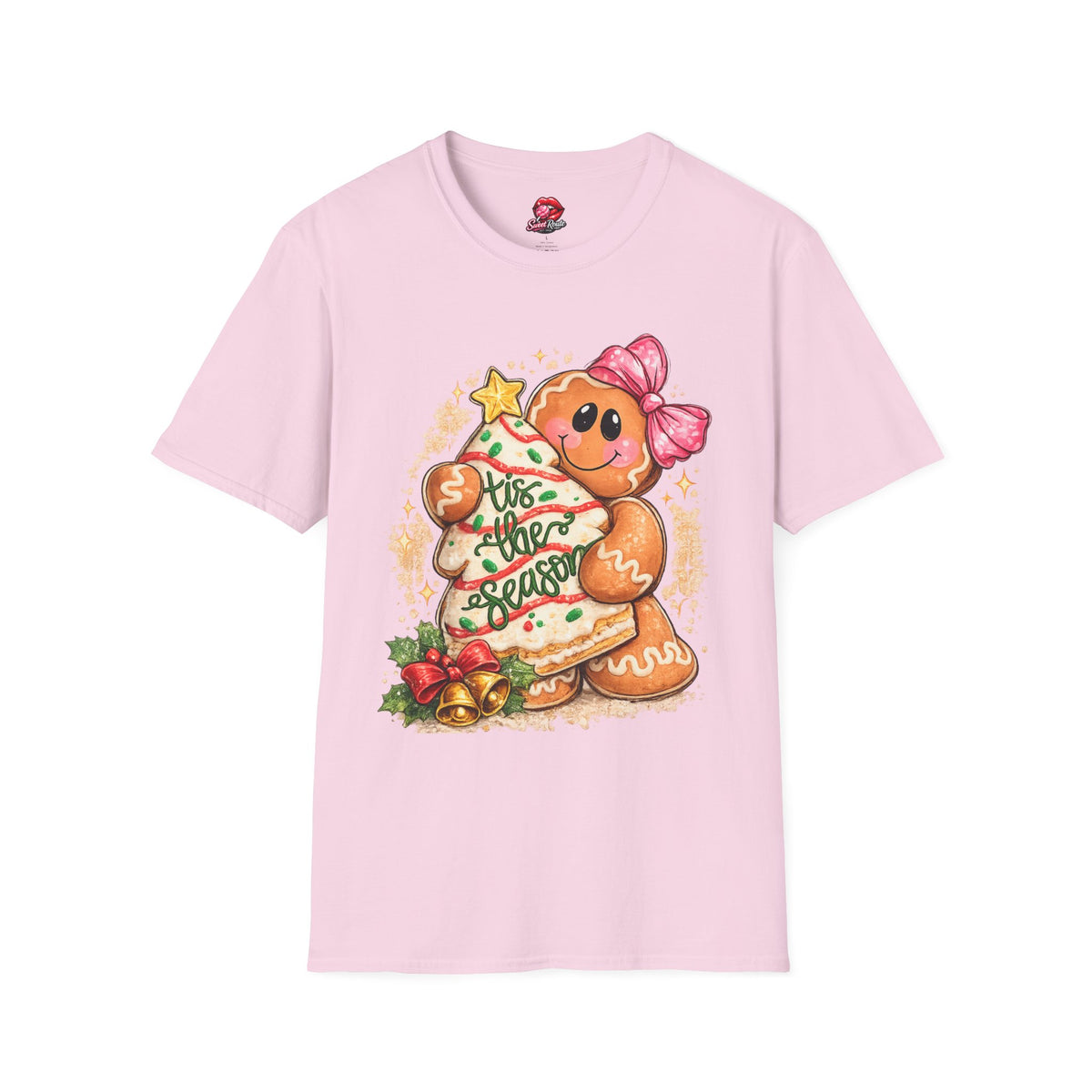 Gingerbread Girl Holding Christmas Tree T-Shirt
