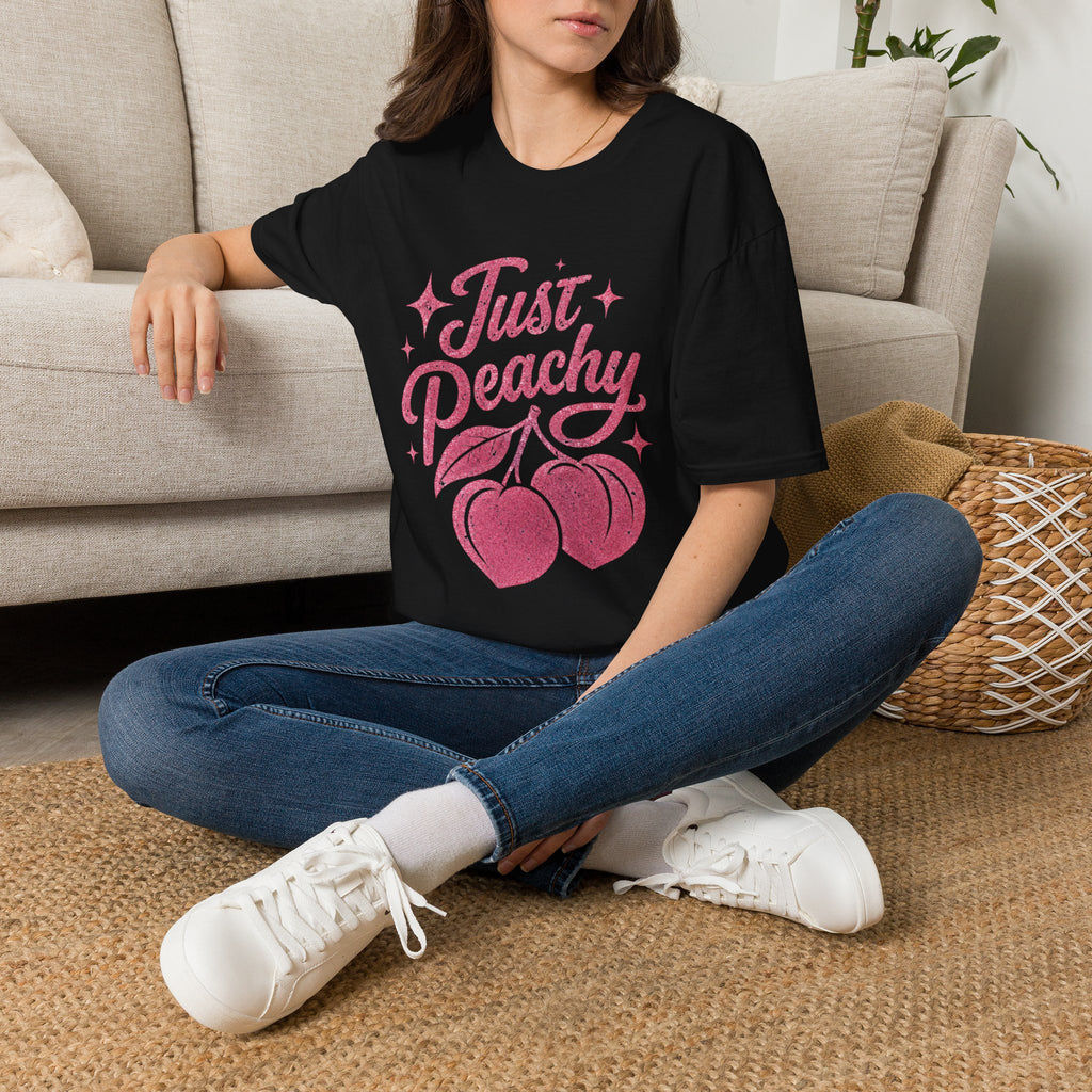 Just Peachy script with cherries T-Shirt