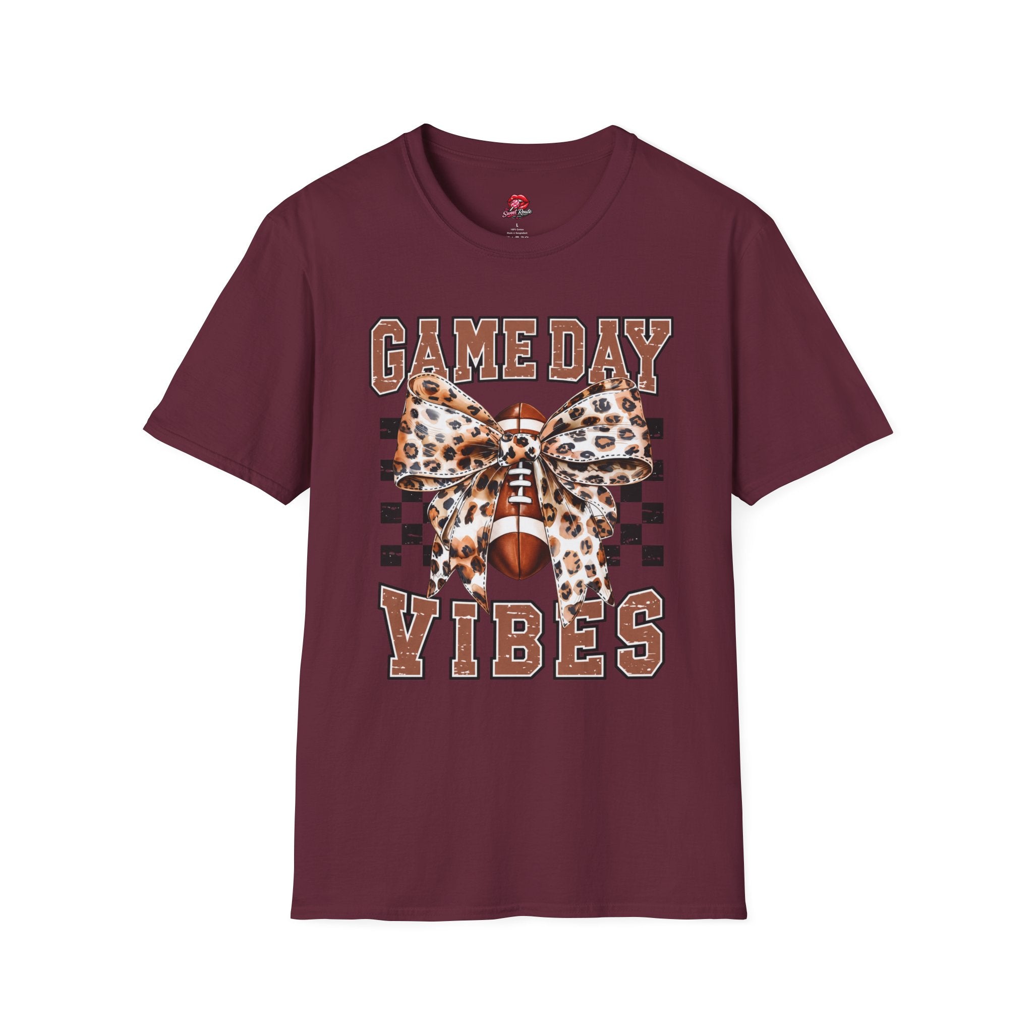 Leopard Bow Football Tee
