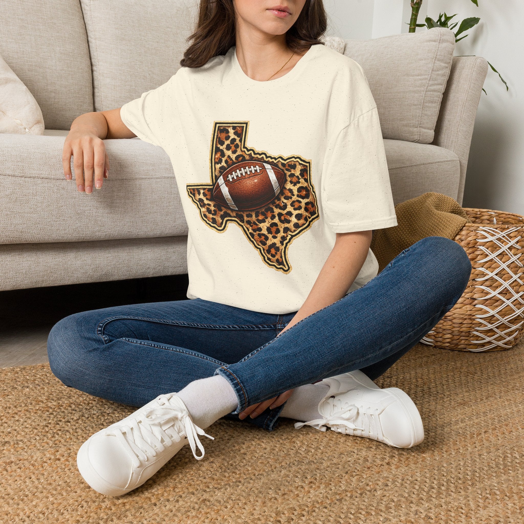 Texas Leopard Football T-Shirt