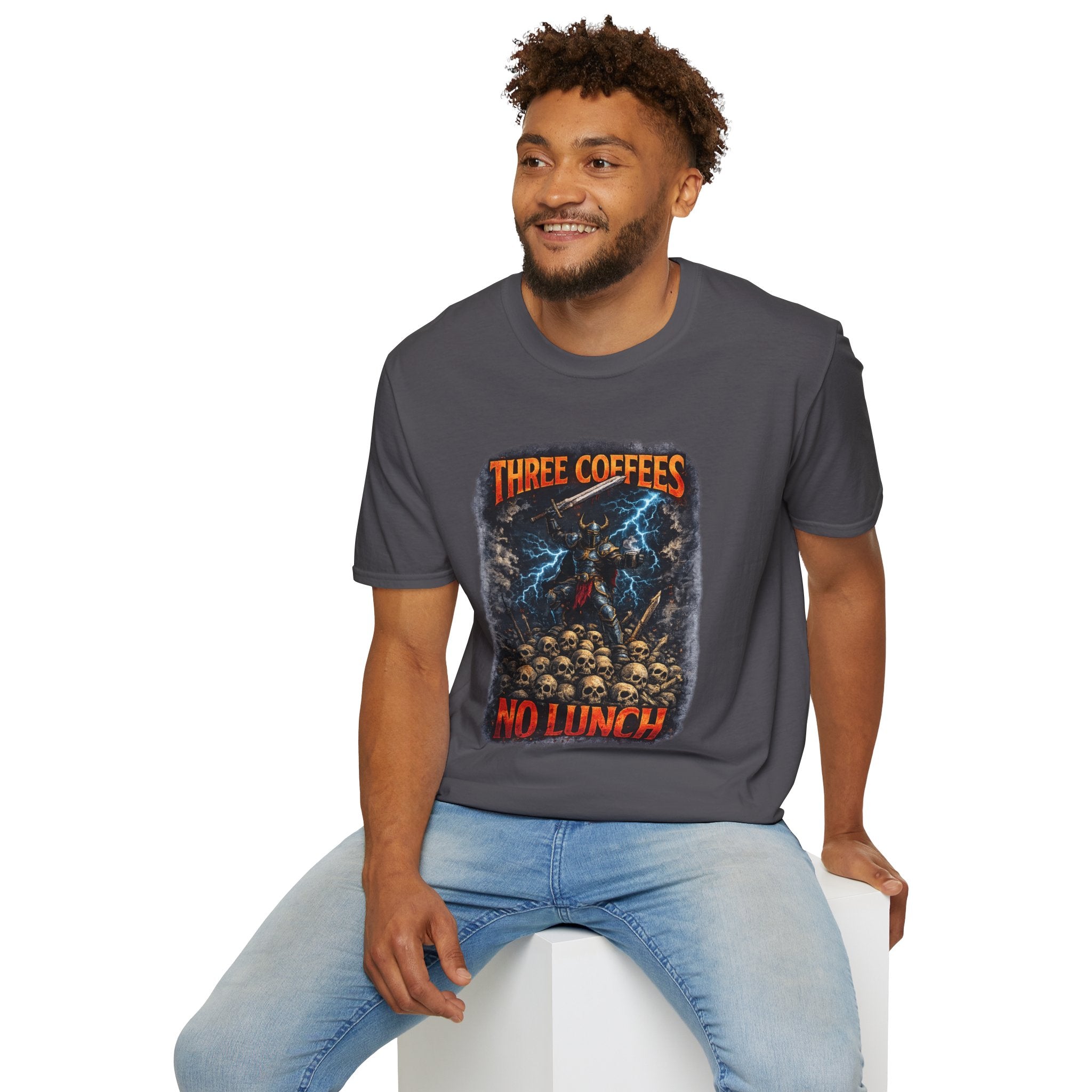 Three Coffees No Lunch Graphic Tee