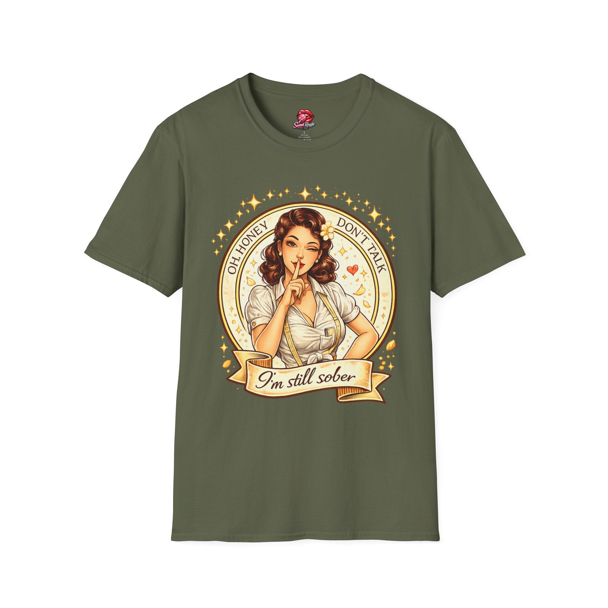 Oh Honey Don't Talk Retro Pinup Tee