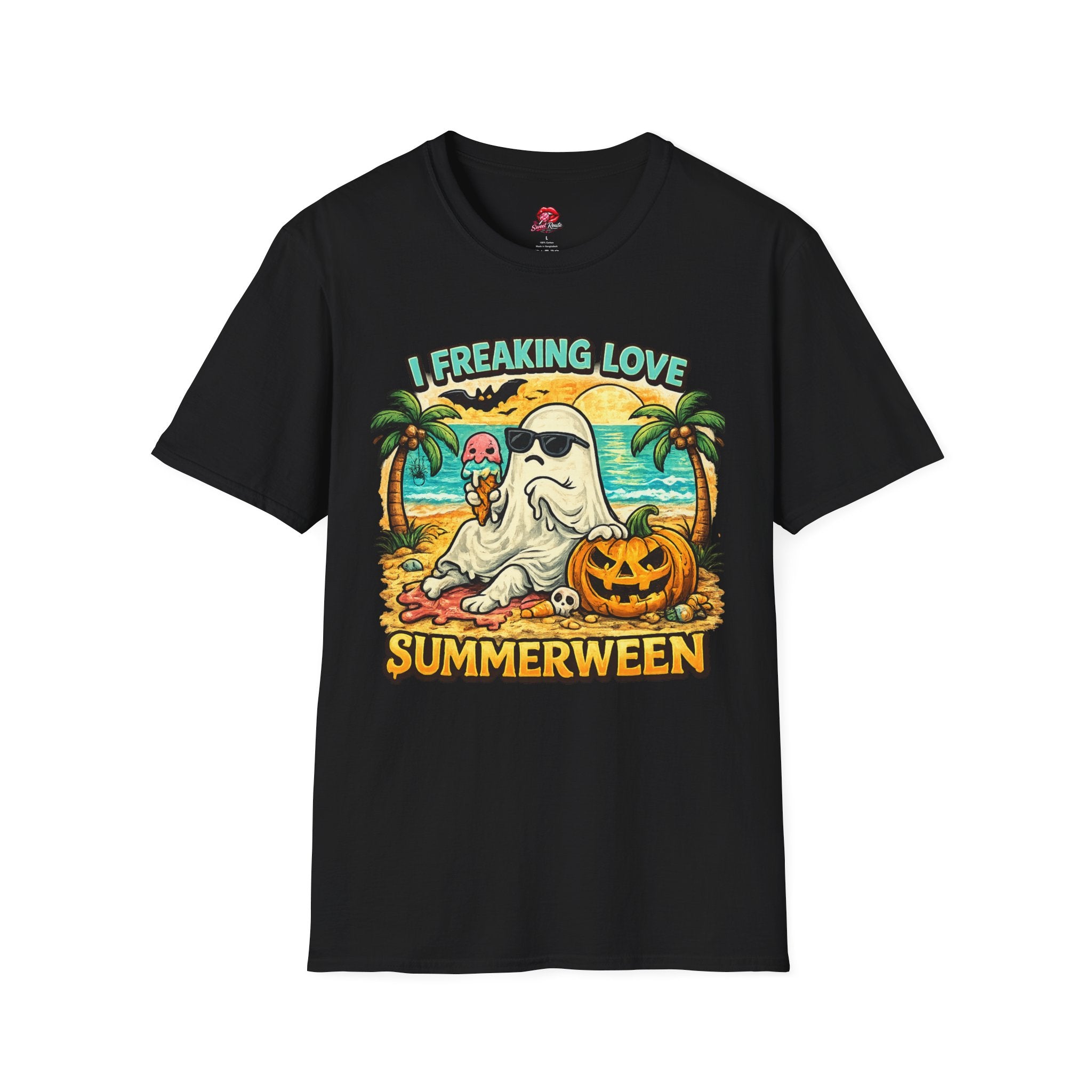 I Freaking Love Summerween Ghost T-Shirt | Funny Summerween Shirt | Cute Beach Ghost Tee | Halloween Summer Graphic Tee | Tropical Spooky Shirt