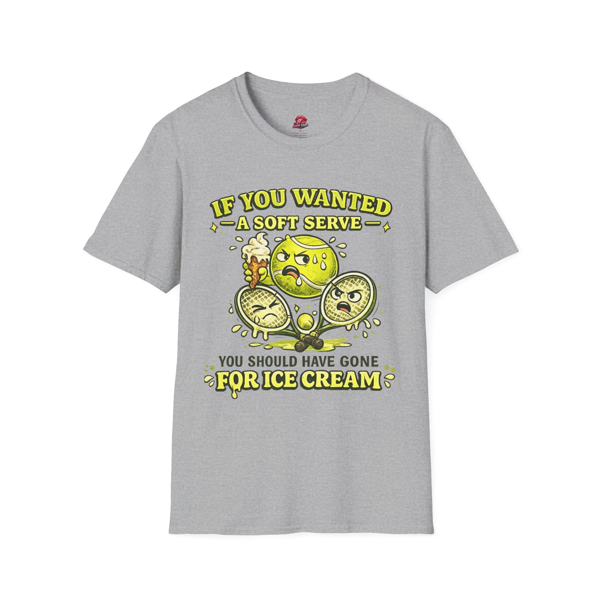 If You Wanted A Soft Serve: Funny Tennis Ball Ice Cream Graphic Tee