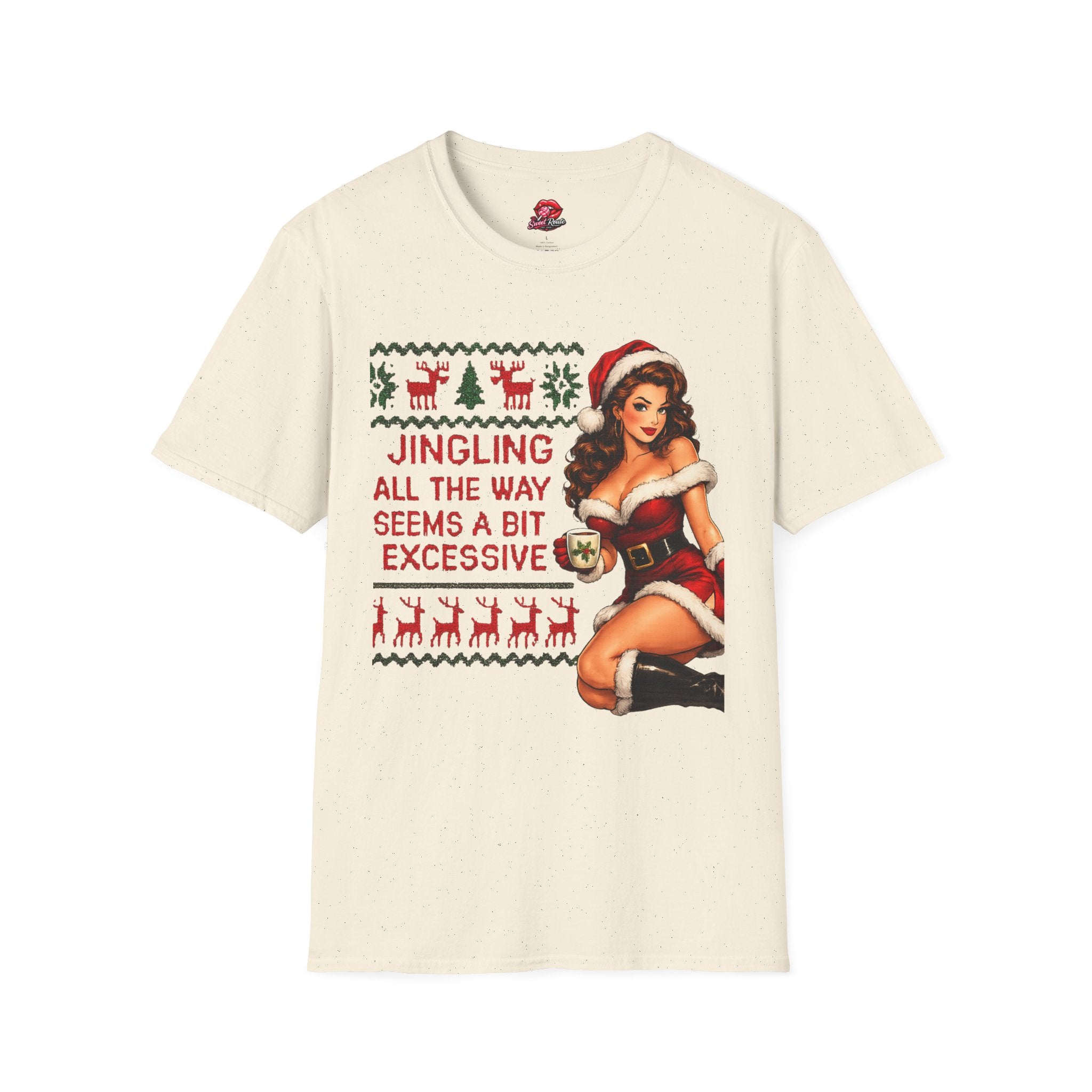 Jingling All The Way Pinup Santa T-Shirt